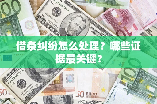 北京借条纠纷怎么处理？哪些证据最关键？