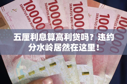 北京五厘利息算高利贷吗？违约分水岭居然在这里！